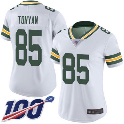 Nike Green Bay Packers #85 Robert Tonyan White Women's Stitched NFL 100th Season Vapor Untouchable Limited Jersey